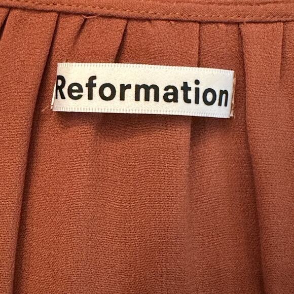 Reformation Adrienne Mini Dress in Cinnamon Brown Size Small - Picture 5 of 9